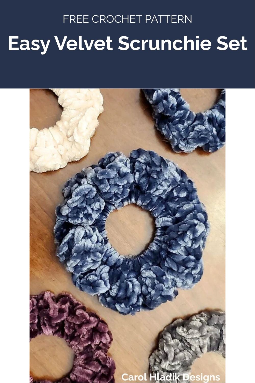 Easy Velvet Scrunchie Set from Carol Hladik Designs 1