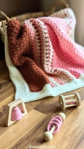 Feather Stitch Crochet Baby Blanket by Dana Nield Designs