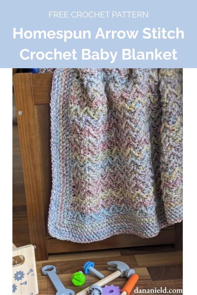 Homespun Arrow Stitch Crochet Baby Blanket by Dana Nield Designs 1