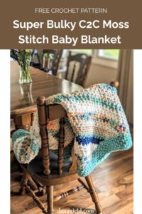 Super Bulky C2C Moss Stitch Baby Blanket for Charity from Dana Nield Designs 1