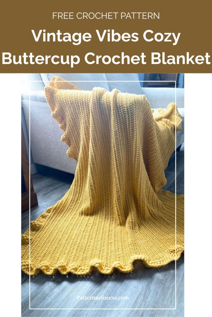Vintage Vibes Cozy Buttercup Crochet Blanket by Pattern Princess 1