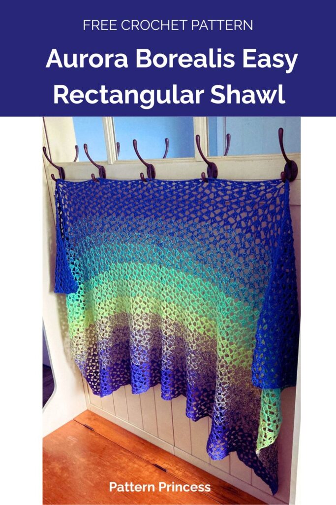 Aurora Borealis Easy Rectangular Shawl from Pattern Princess 1