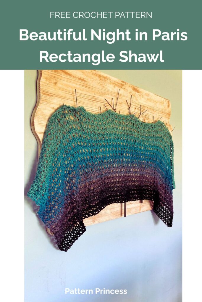 Beautiful Night in Paris Rectangle Shawl from Pattern Princess 1