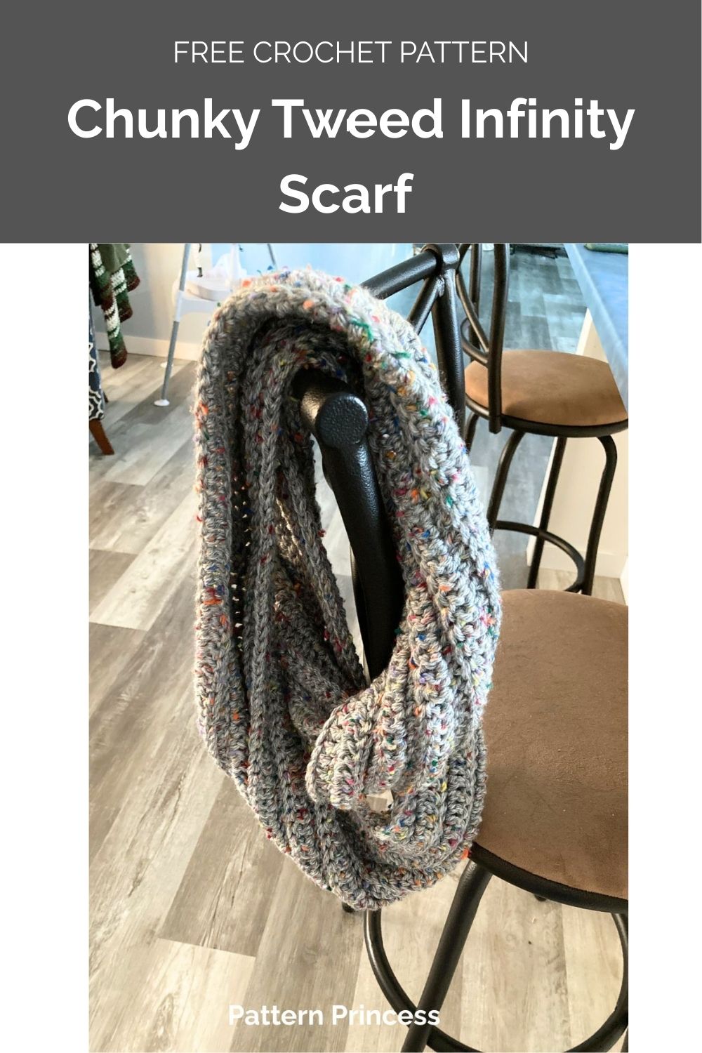 Infinity Design Tweed Chunky Tweed Infinity Scarf