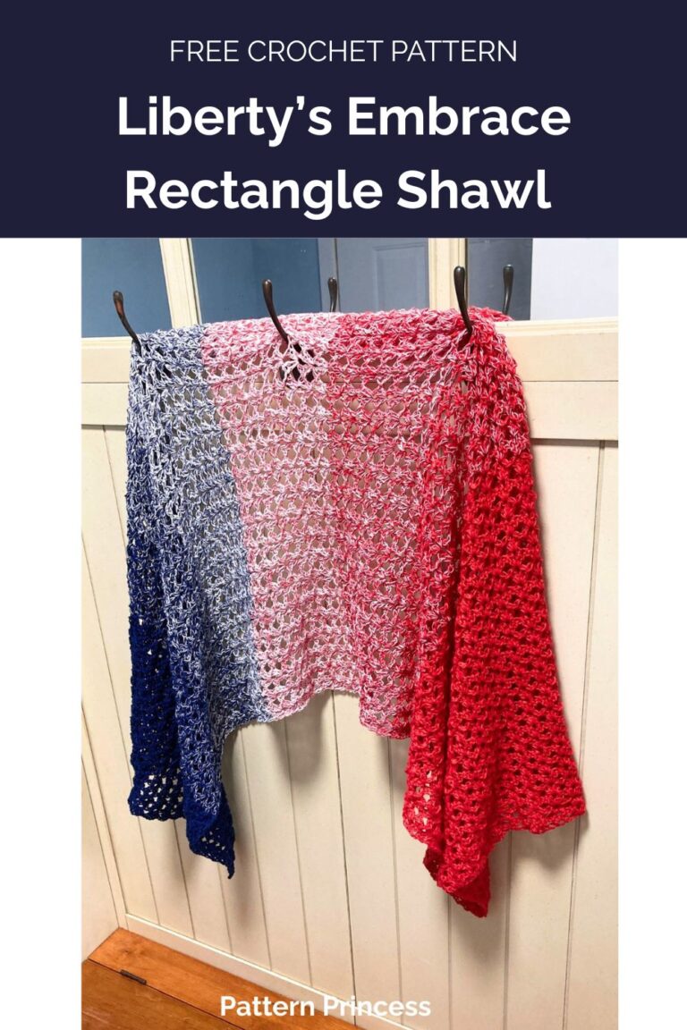 Liberty’s Embrace Rectangle Shawl Pattern from Pattern Princess 1