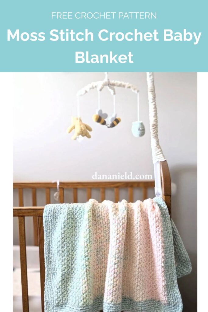 Puff Stitch Panel Crochet Baby Blanket from Dana Nield Designs 1