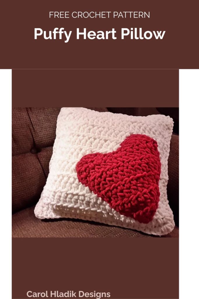 Puffy Heart Pillow from Carol Hladik Designs 1