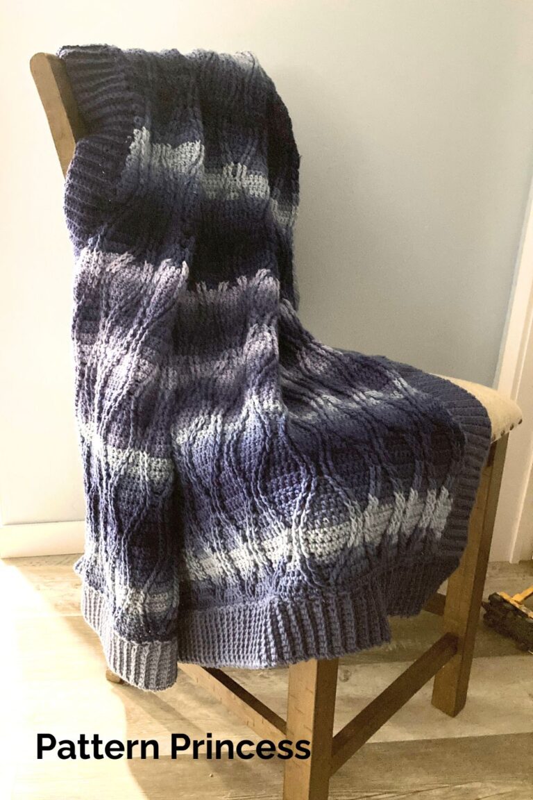 The Freya Ombre Cable Blanket from Pattern Princess