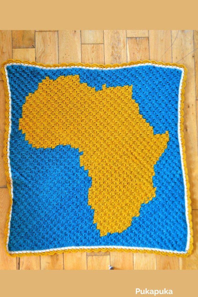Africa Map C2C Blanket from Pukapuka