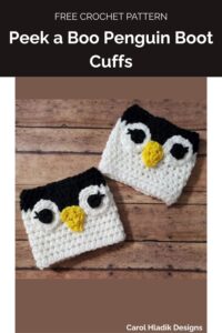 Peek a Boo Penguin Boot Cuffs from Carol Hladik Designs 1