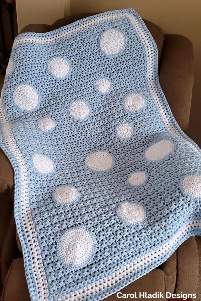 Polka Dot Baby Blanket from Carol Hladik Designs