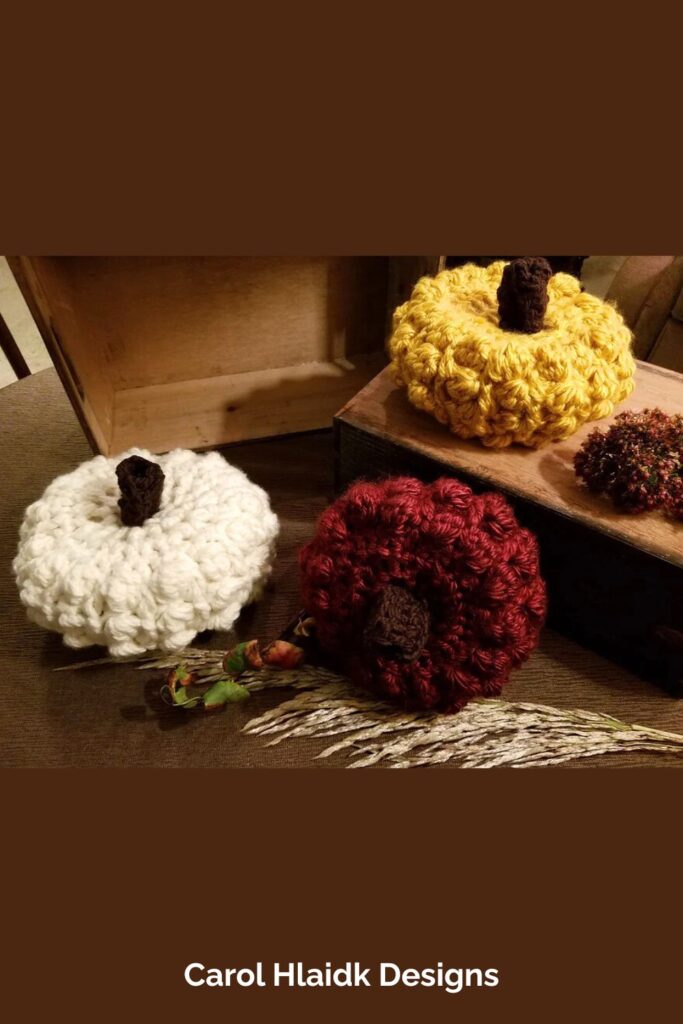 Bulky Bobble Pumpkin from Carol Hlaidk Designs