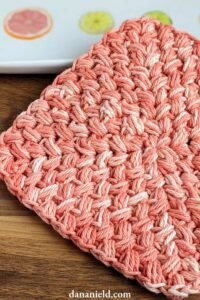 Center Out Bean Stitch Crochet Dishcloth from Dana Nield Designs