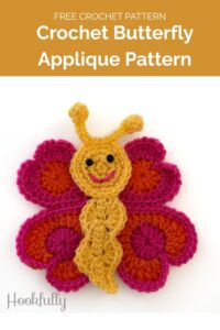 Crochet Butterfly Applique Pattern from Hookfully