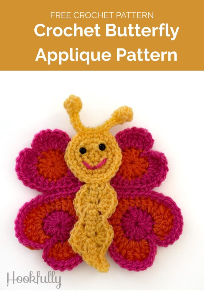 Crochet Butterfly Applique Pattern from Hookfully
