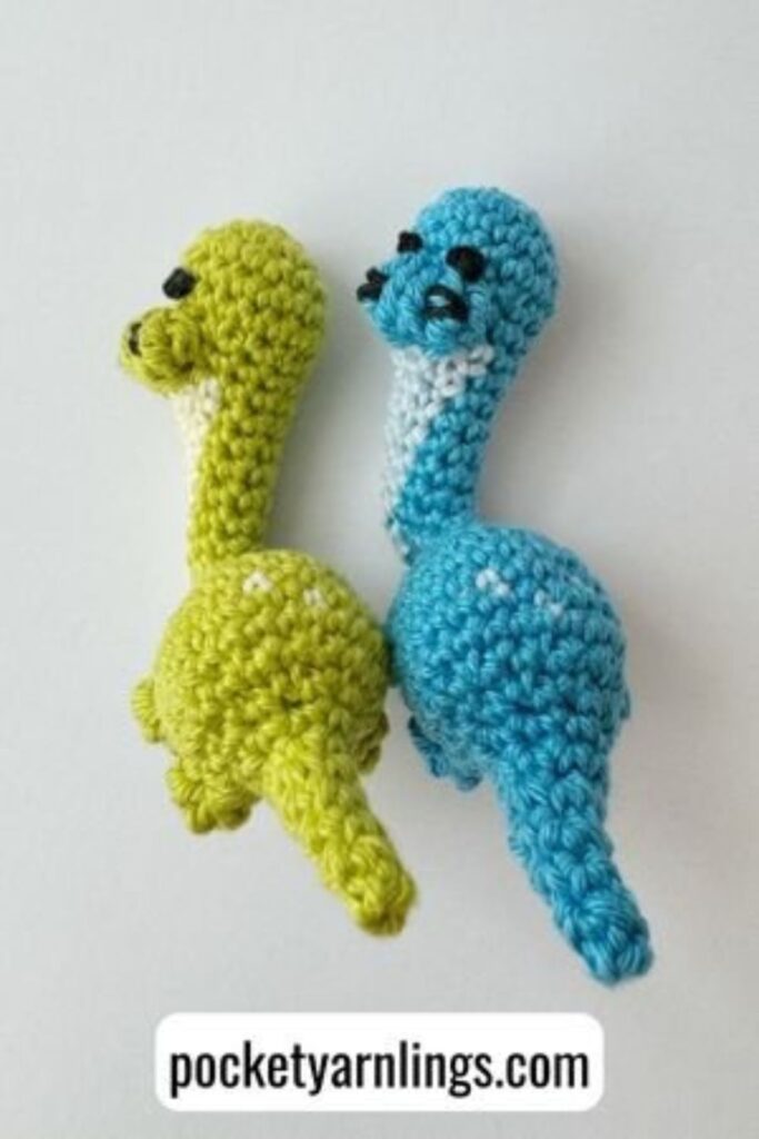 Free Crochet Longneck Dinosaur Amigurumi Pattern from Pocket Yarnlings