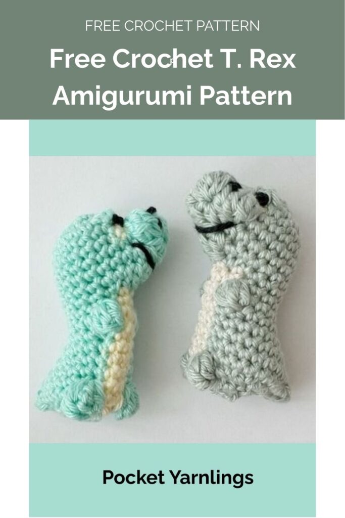 Free Crochet T. Rex Amigurumi Pattern from Pocket Yarnlings 1