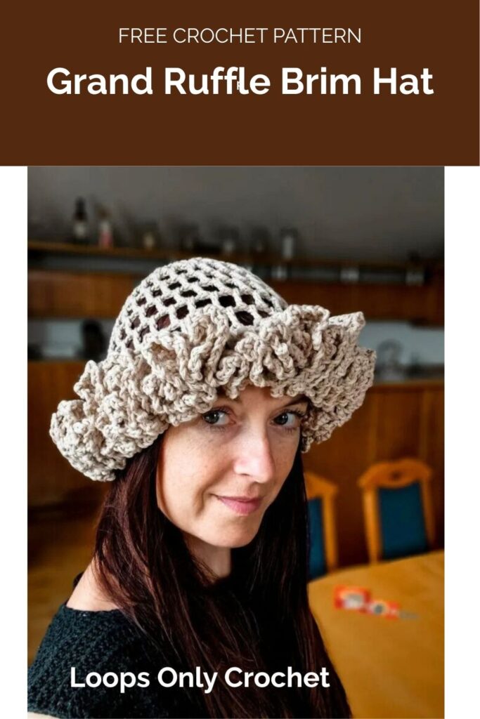 Grand Ruffle Brim Hat from Loops Only Crochet 1