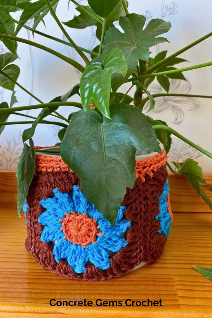 Granny Plant Pot Cover from Concrete Gems Crochet
