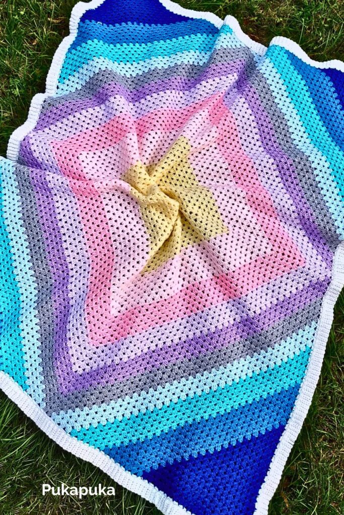 Granny Square Easy Blanket from Pukapuka