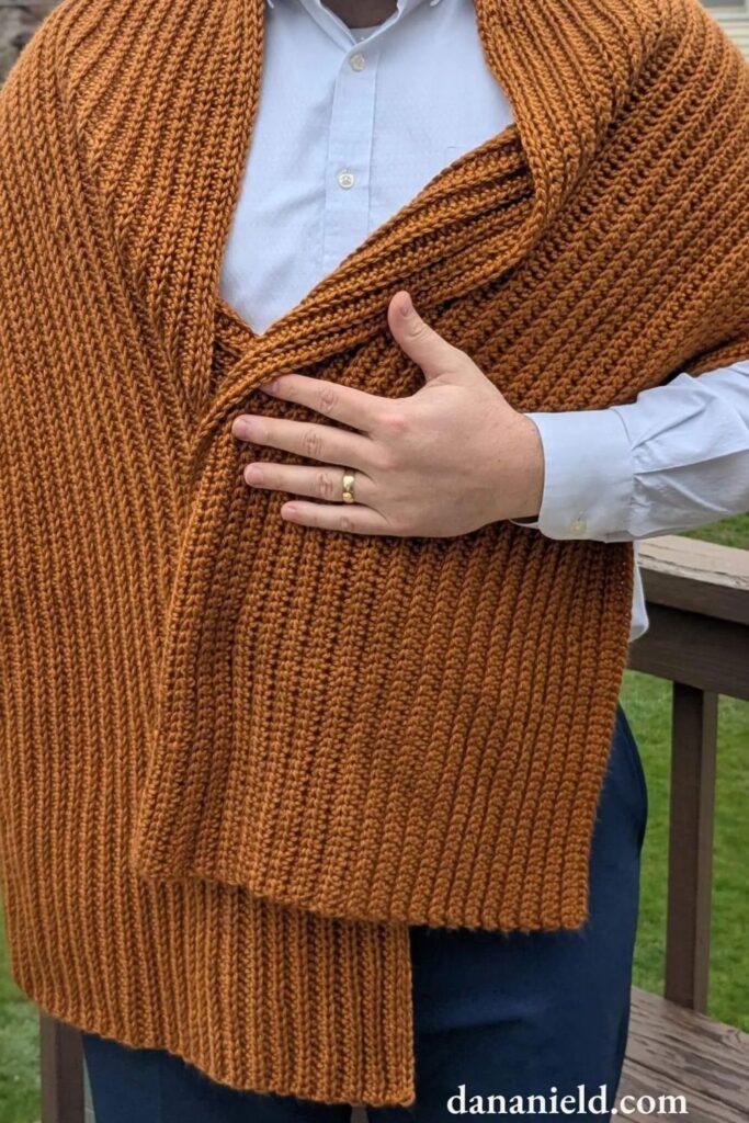 Men’s Crochet Shawl for Charity from Dana Nield Designs