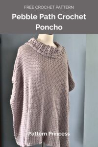 Pebble Path Crochet Poncho with Collar from Pattern Princess 1