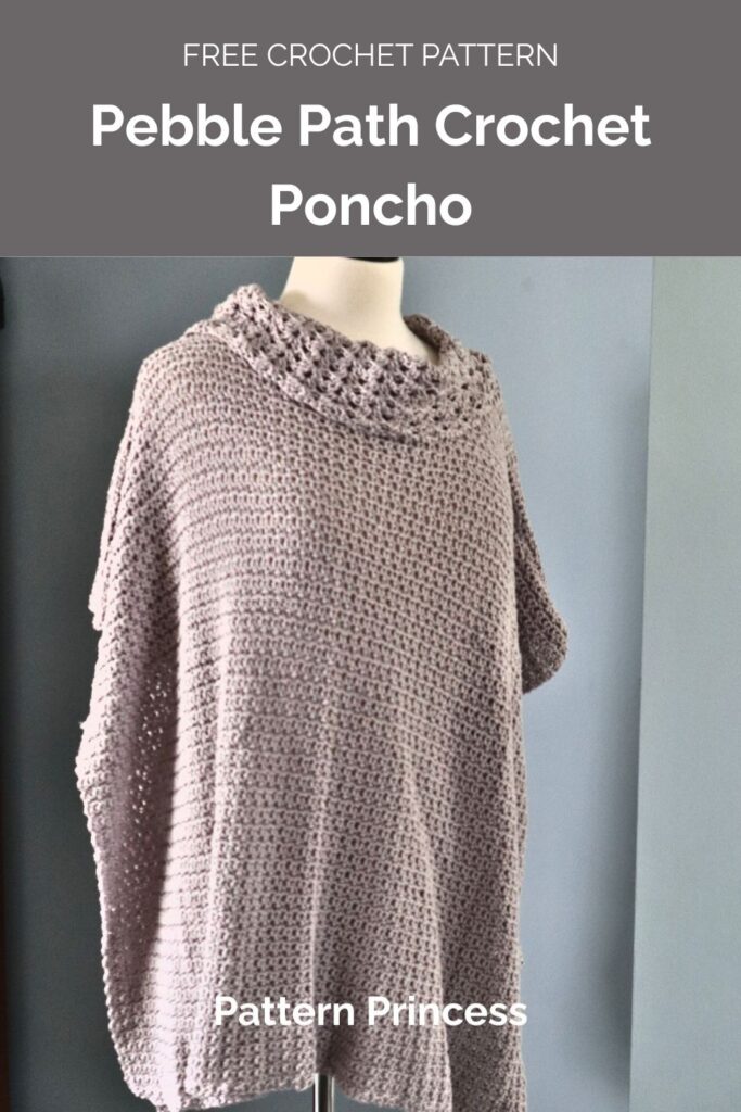 Pebble Path Crochet Poncho with Collar from Pattern Princess 1