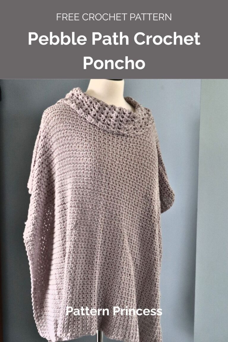 Pebble Path Crochet Poncho with Collar from Pattern Princess 1