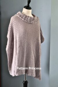 Pebble Path Crochet Poncho with Collar from Pattern Princess