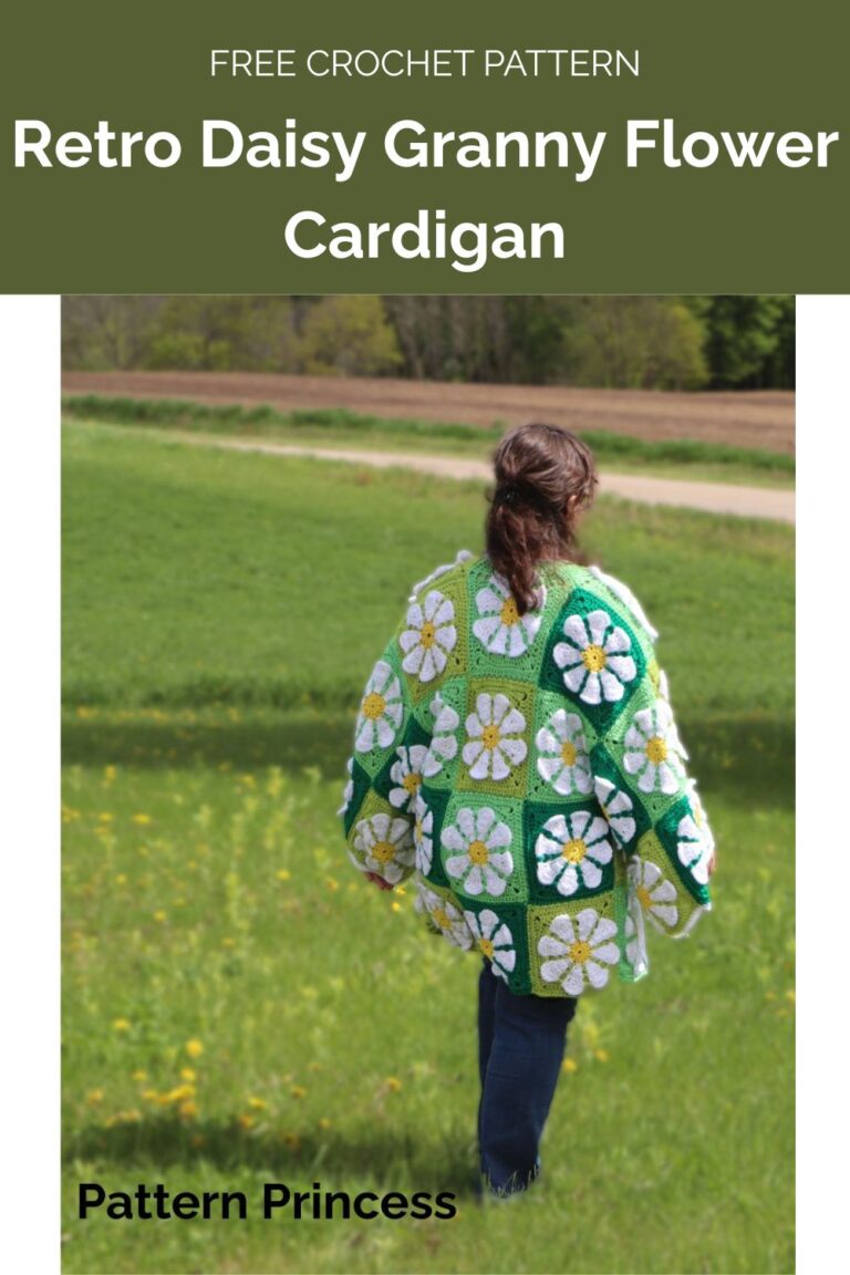 Retro Daisy Granny Flower Cardigan from Pattern Princess 1