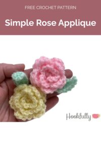Simple Rose Applique Pattern from Hookfully
