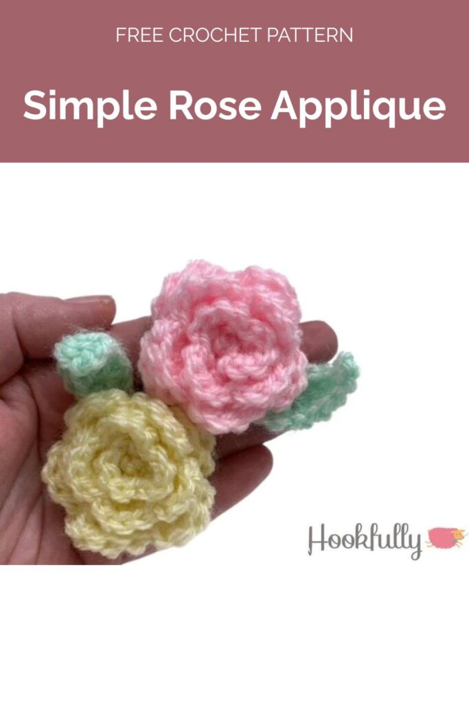 Simple Rose Applique Pattern from Hookfully