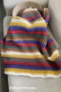 Textured Cable Crochet Blanket from Pattern Princess
