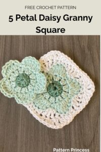 5 Petal Daisy Granny Square Free Pattern from Pattern Princess