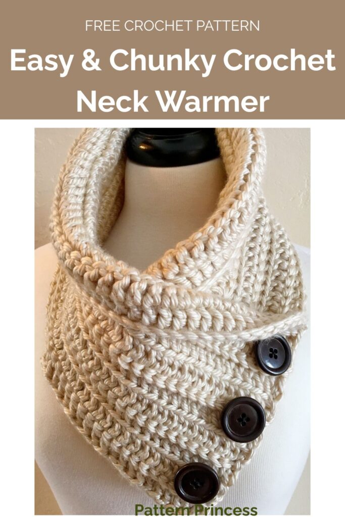Easy & Chunky Crochet Neck Warmer Free Crochet Pattern from Pattern Princess