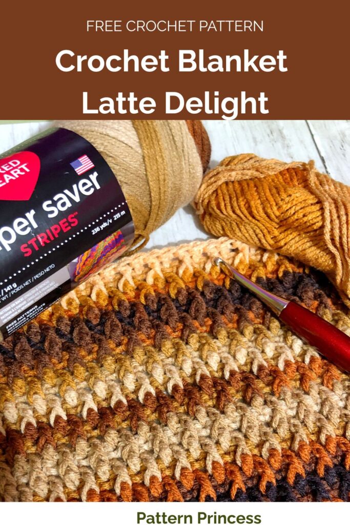 Free Crochet Blanket Latte Delight from Pattern Princess
