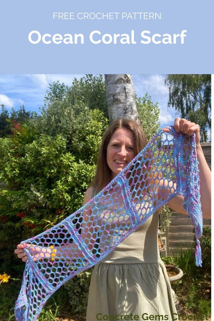 Ocean Coral Scarf from Concrete Gems Crochet