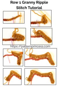 Row 1 Granny Ripple Stitch Tutorial