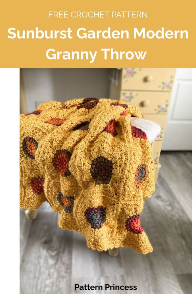 Sunburst Garden Modern Granny Throw from Pattern Princess 1