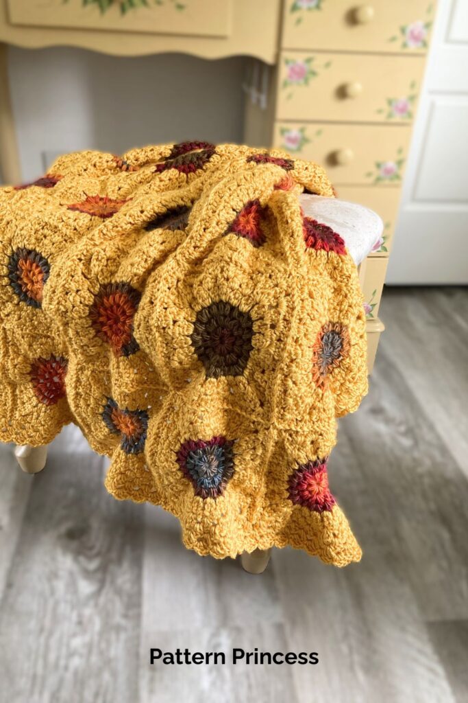 Sunburst Garden Modern Granny Throw from Pattern Princess