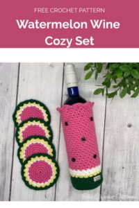 Watermelon Wine Cozy Set from The Crochet Village