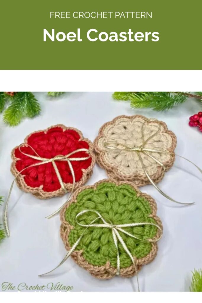 Noel Coasters from The Crochet Village