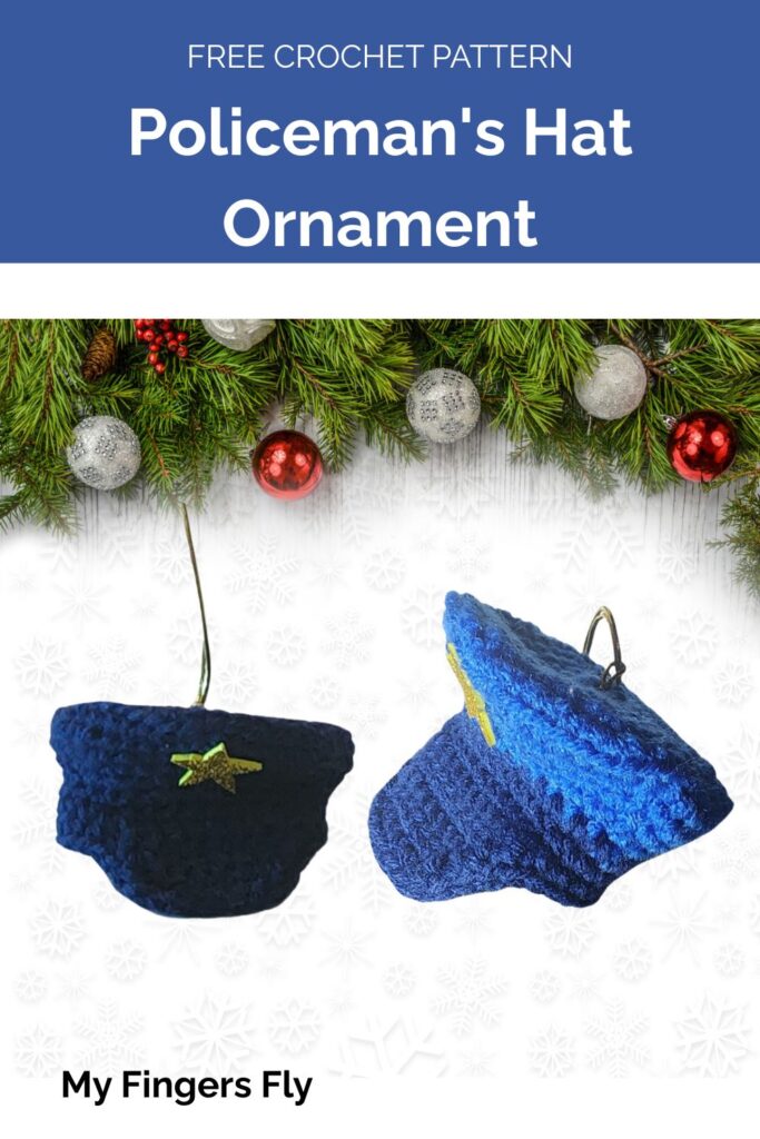 Policeman's Hat Ornament from My Fingers Fly