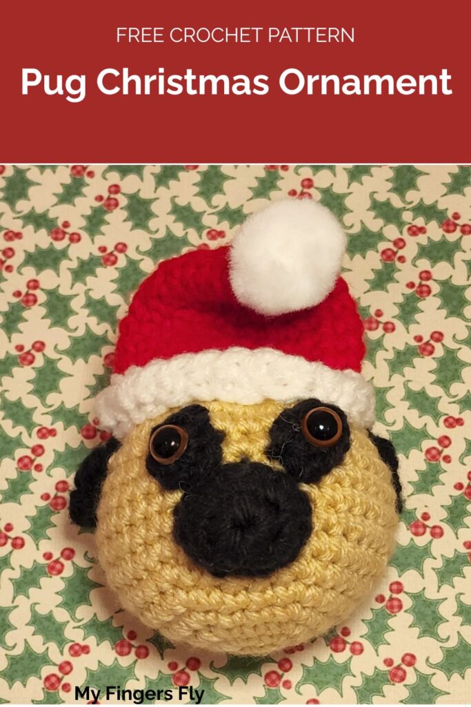Pug Christmas Ornament from My Fingers Fly
