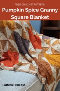 Pumpkin Spice Granny Square Blanket from Pattern Princess