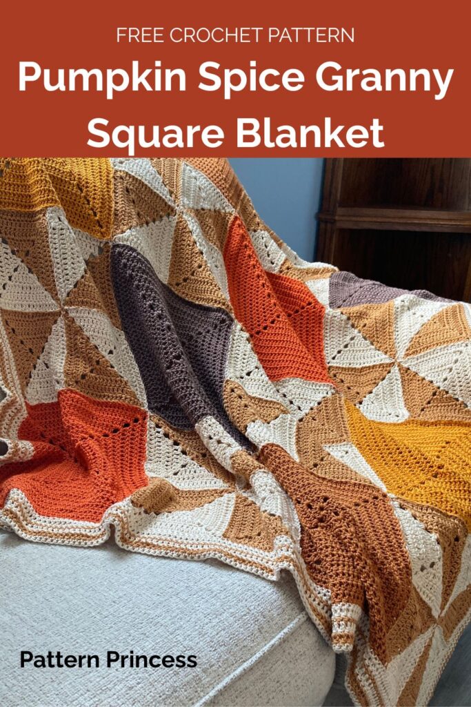 Pumpkin Spice Granny Square Blanket from Pattern Princess