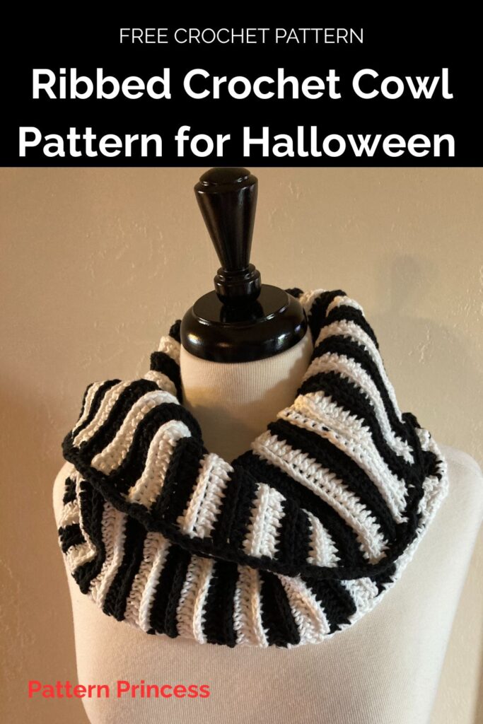 Ribbed Crochet Cowl Pattern for Halloween from Pattern Princess