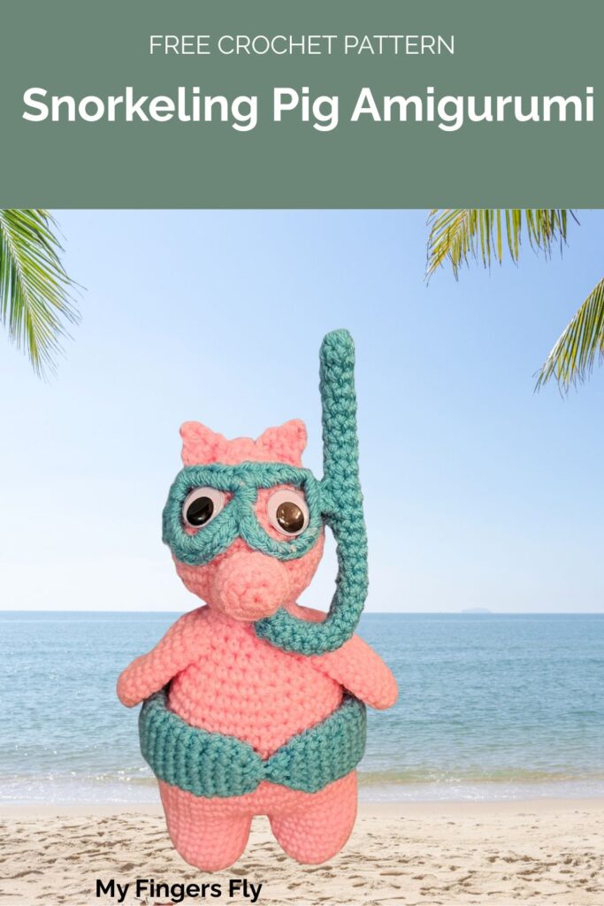 Snorkeling Pig Amigurumi from My Fingers Fly
