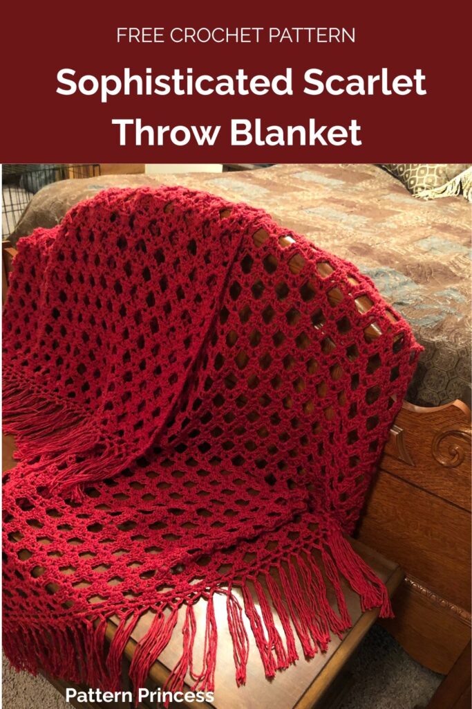 Sophisticated Scarlet Throw Blanket from Pattern Princess