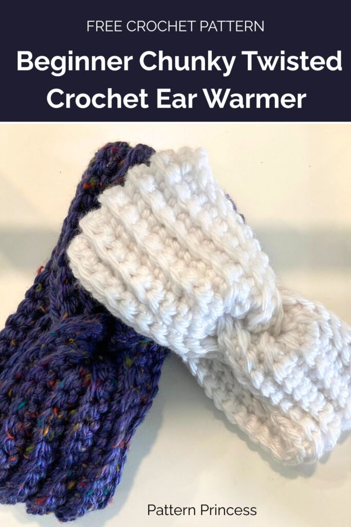 Beginner Chunky Twisted Crochet Ear Warmer from Pattern Princess